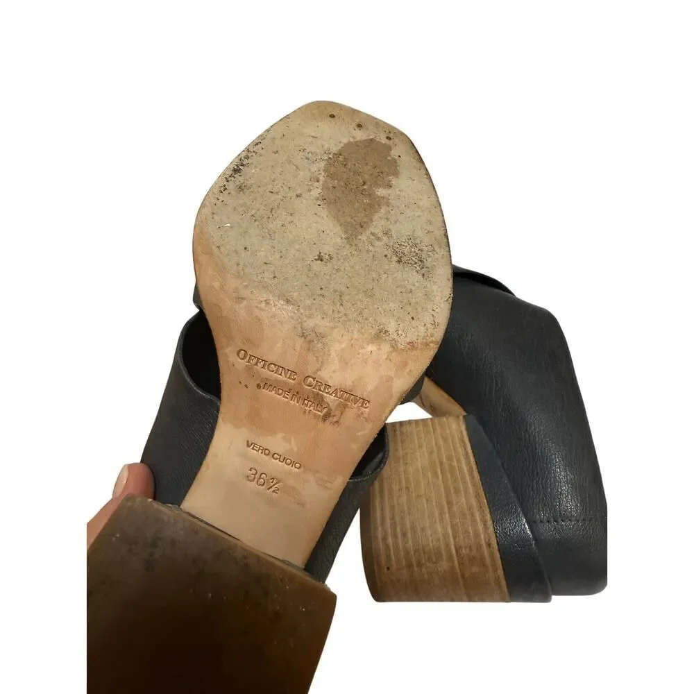 Officine Creative Adele Mule in Grey Leather Sz. 36.5 (US 6.5)